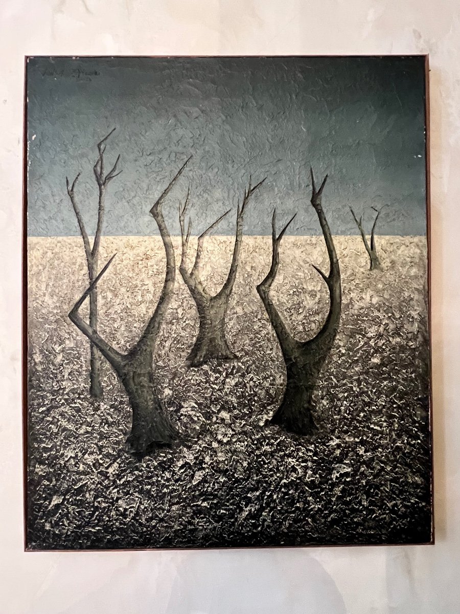 Hubert Aicardi. Oil Paintings On Canvas: Trees 1954-photo-2
