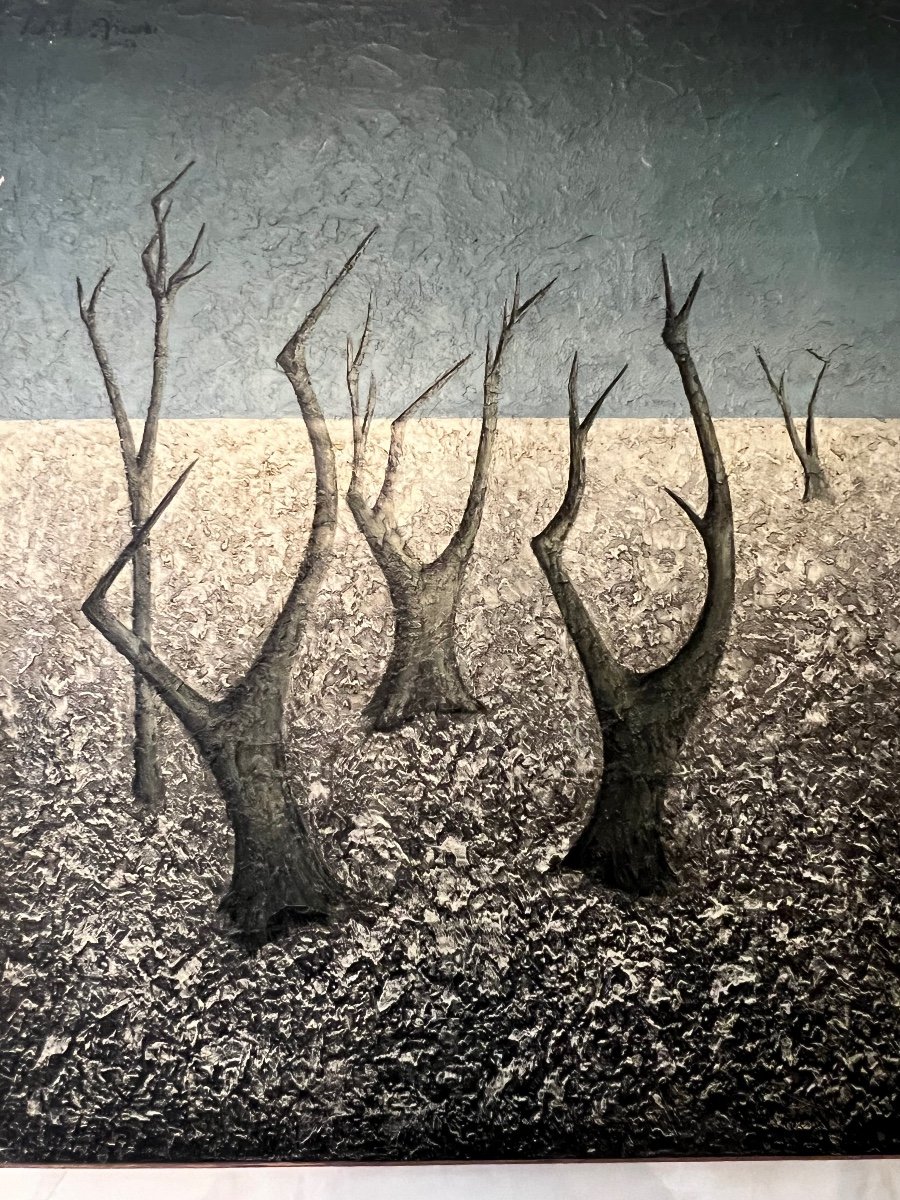 Hubert Aicardi. Oil Paintings On Canvas: Trees 1954-photo-3