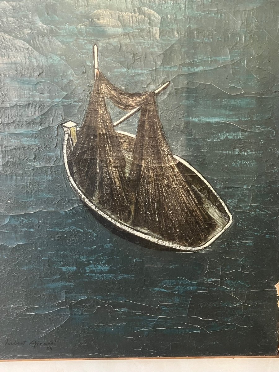 Hubert Aicardi. Painting: The Boat 1954.-photo-3