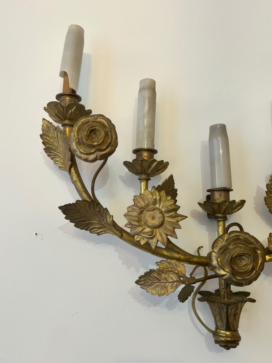 Wall Lamp In Gilt Bronze.-photo-3