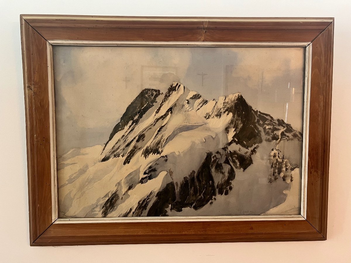 Jean Austruy .Tableau De Montagne Alpes -photo-2