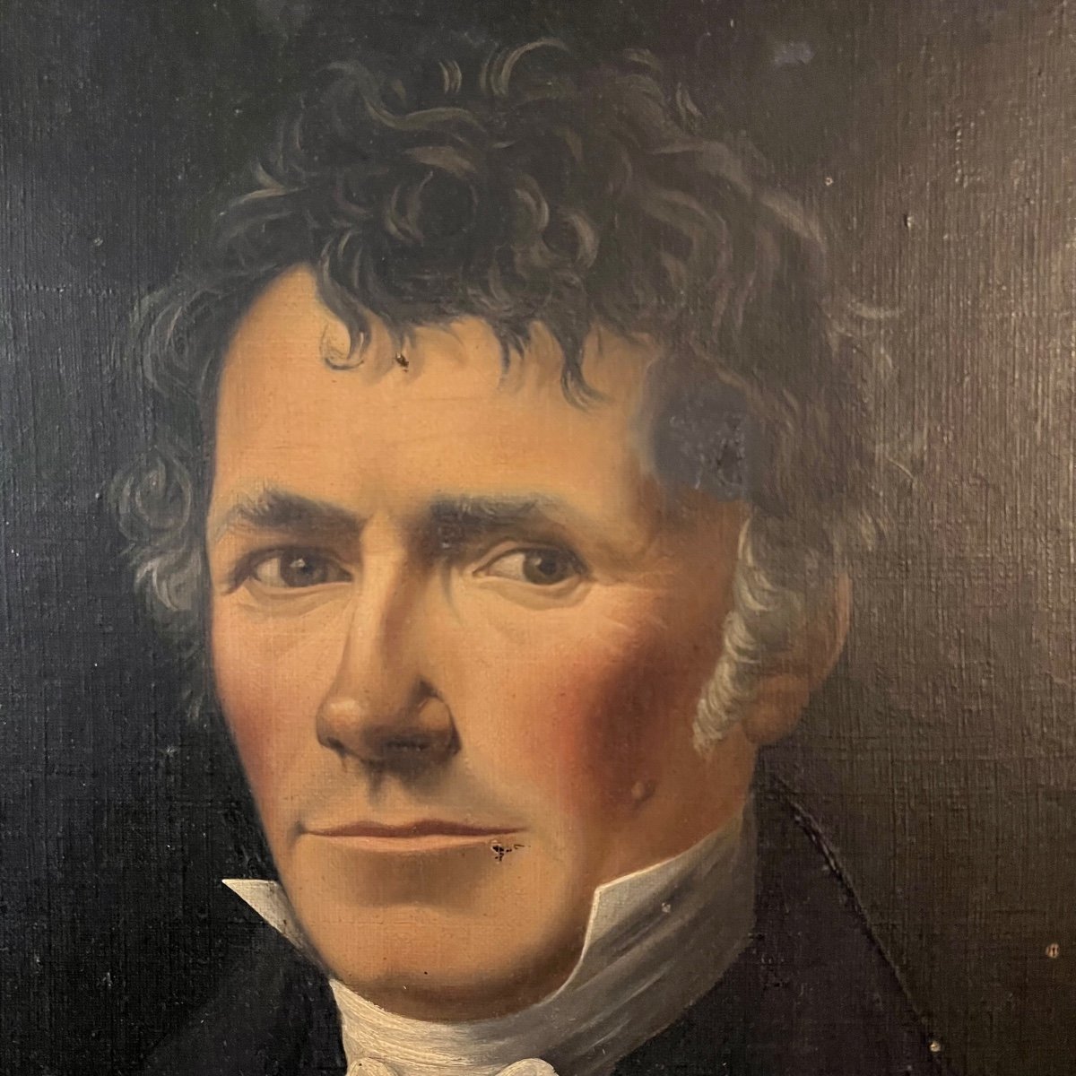 Painting Portrait Of A Gentle Man Hst XIX Eme.