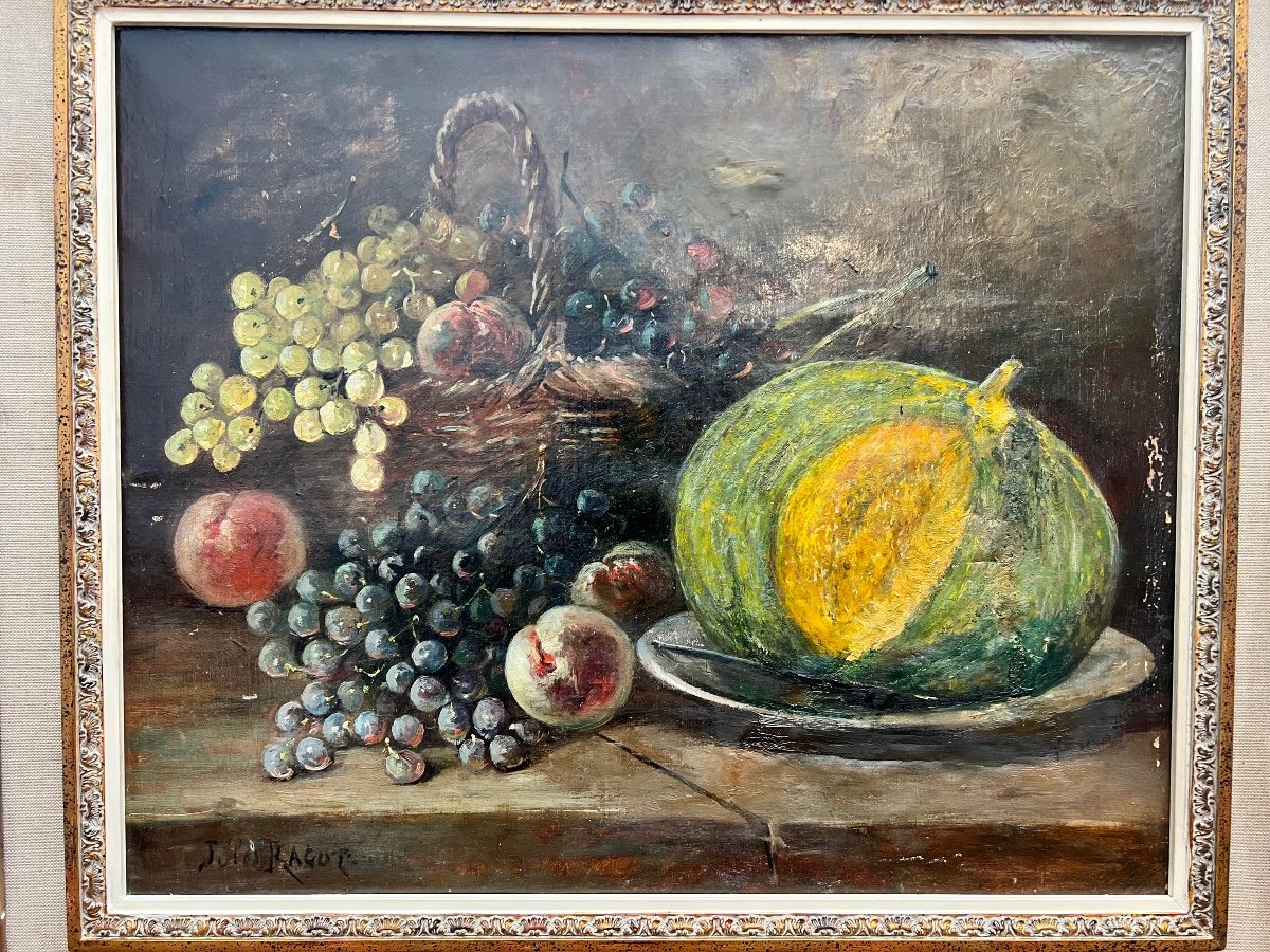 Tableau , Nature Morte Par Jules Félix Ragot . -photo-4
