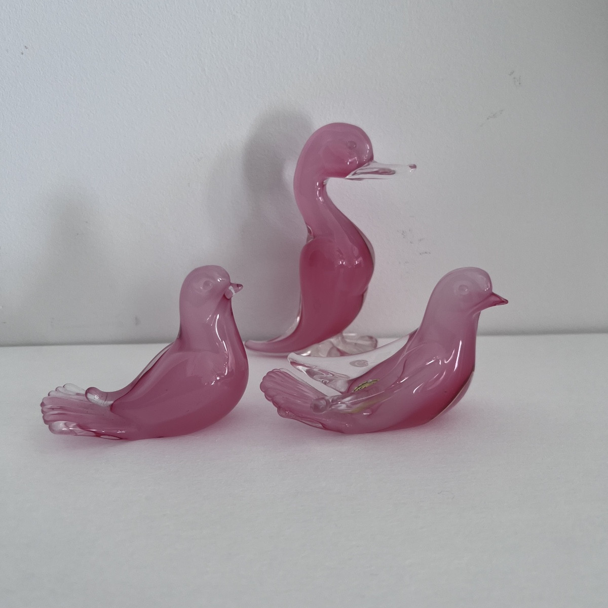 Murano , Ensemble D’oiseaux En Verre .