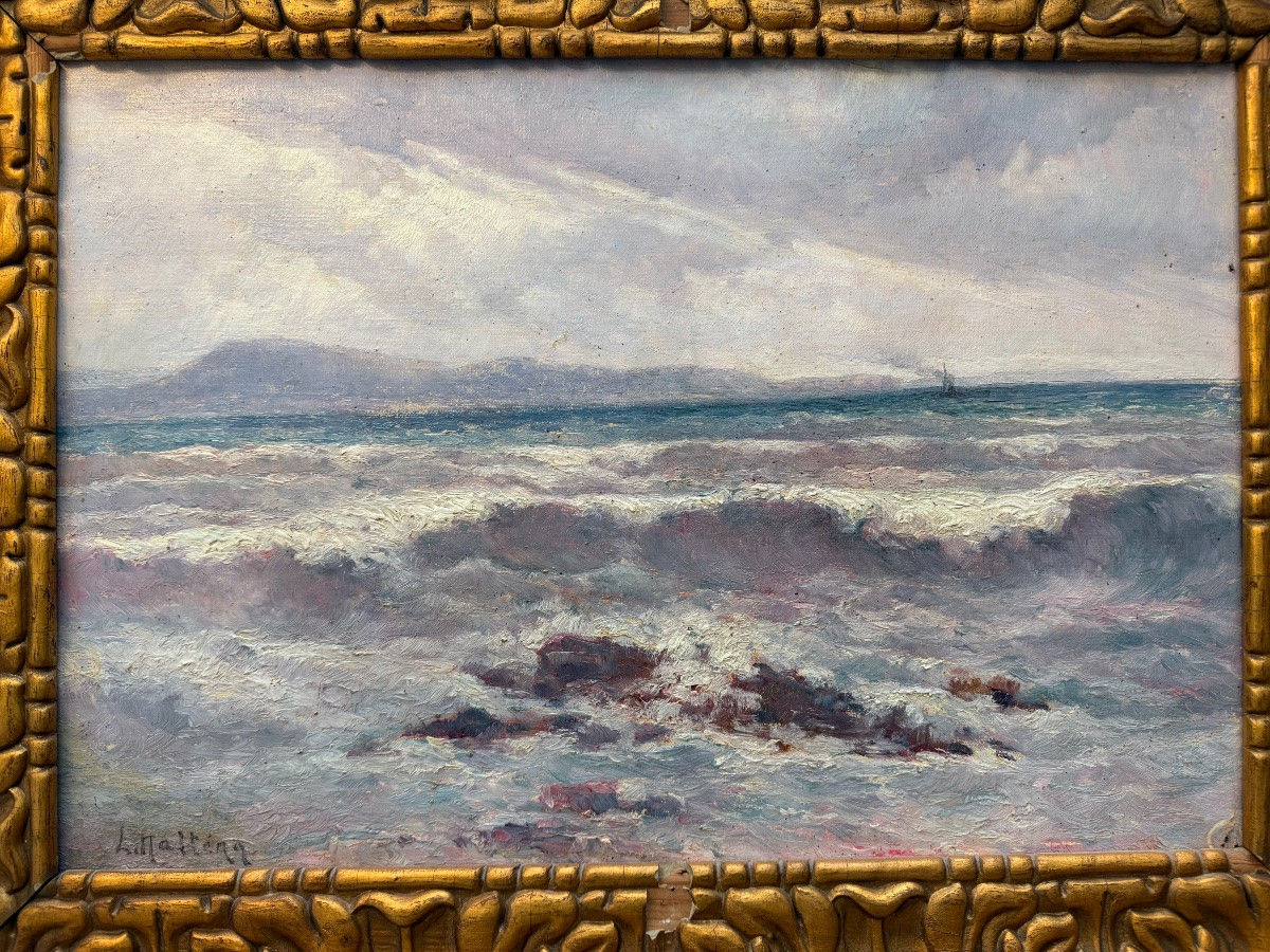 Louis Nattero , tableau marine , Méditerranée Marseille , Toulon .-photo-3