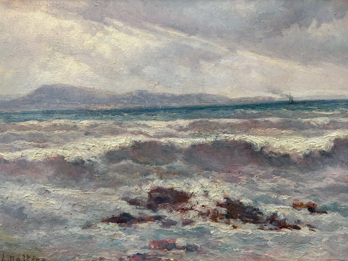 Louis Nattero , tableau marine , Méditerranée Marseille , Toulon .-photo-4