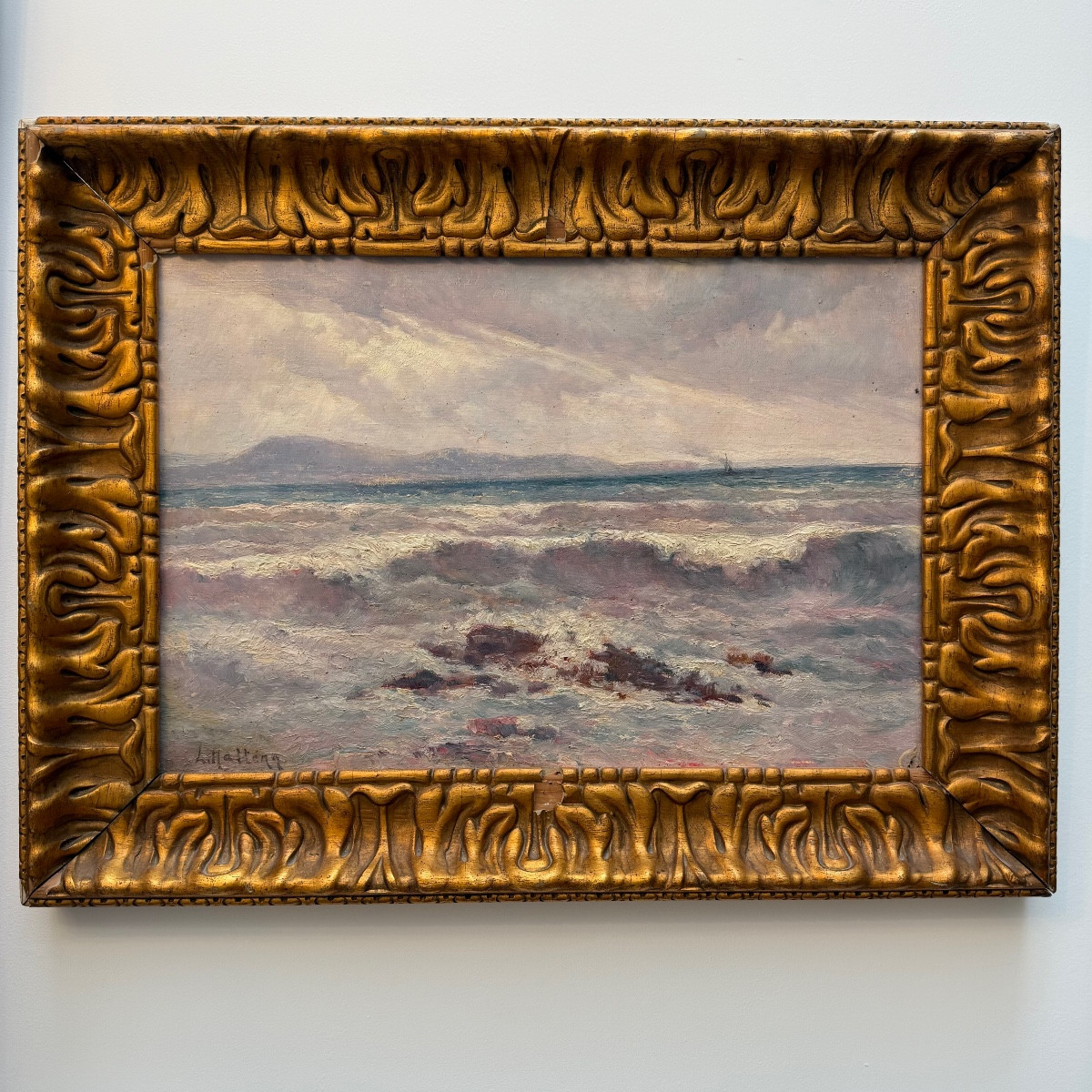 Louis Nattero , tableau marine , Méditerranée Marseille , Toulon .