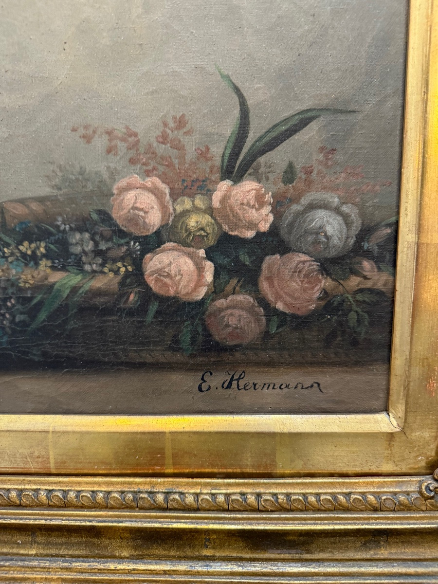 Important Oil On Canvas, Young Woman At The Fountain. Hermann.-photo-5