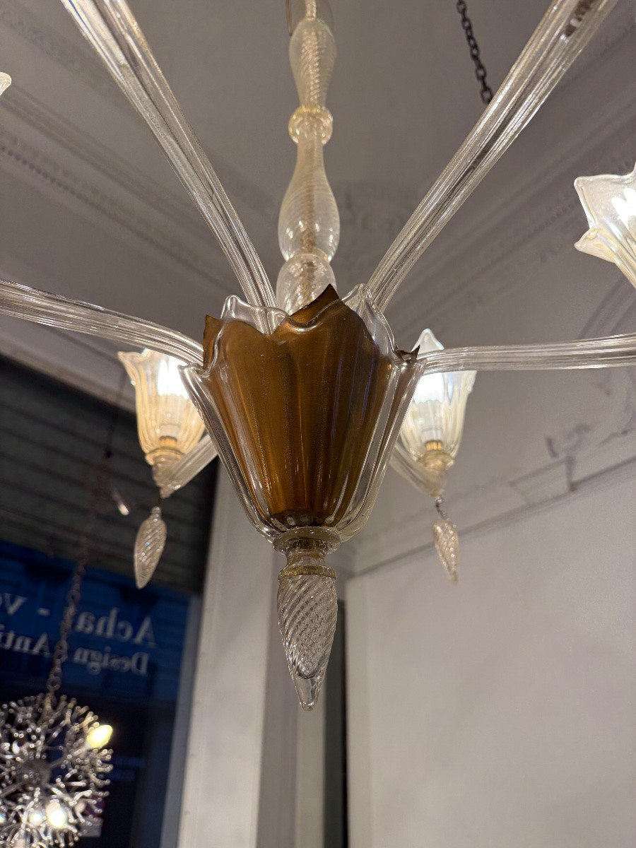Murano, Glass Chandelier, 1960s Design.-photo-4