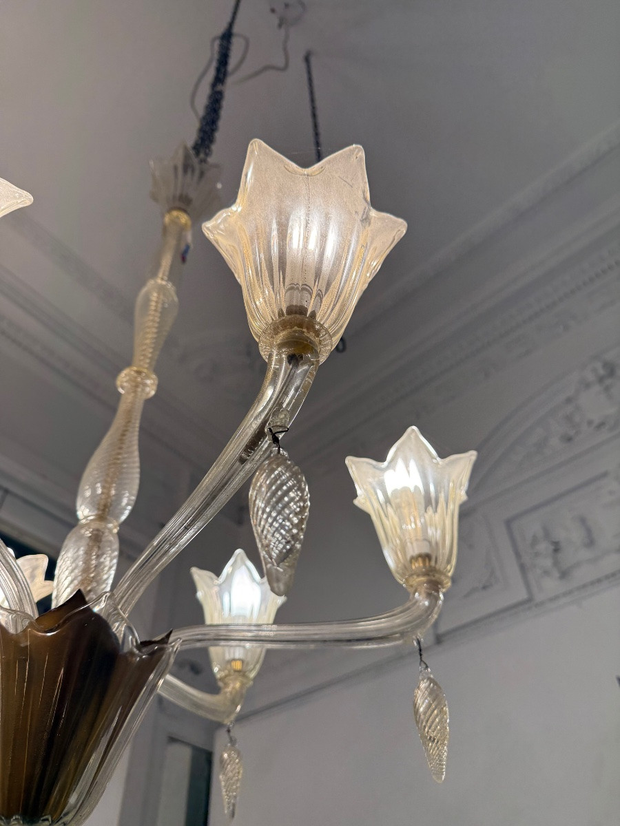 Murano, Glass Chandelier, 1960s Design.-photo-1