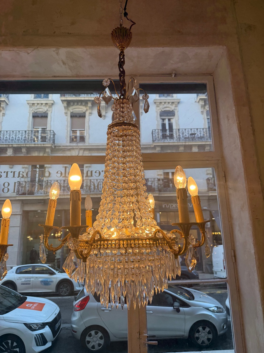 Paire de lustre à pampilles . -photo-2