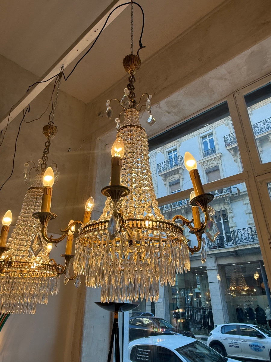 Paire de lustre à pampilles . -photo-4