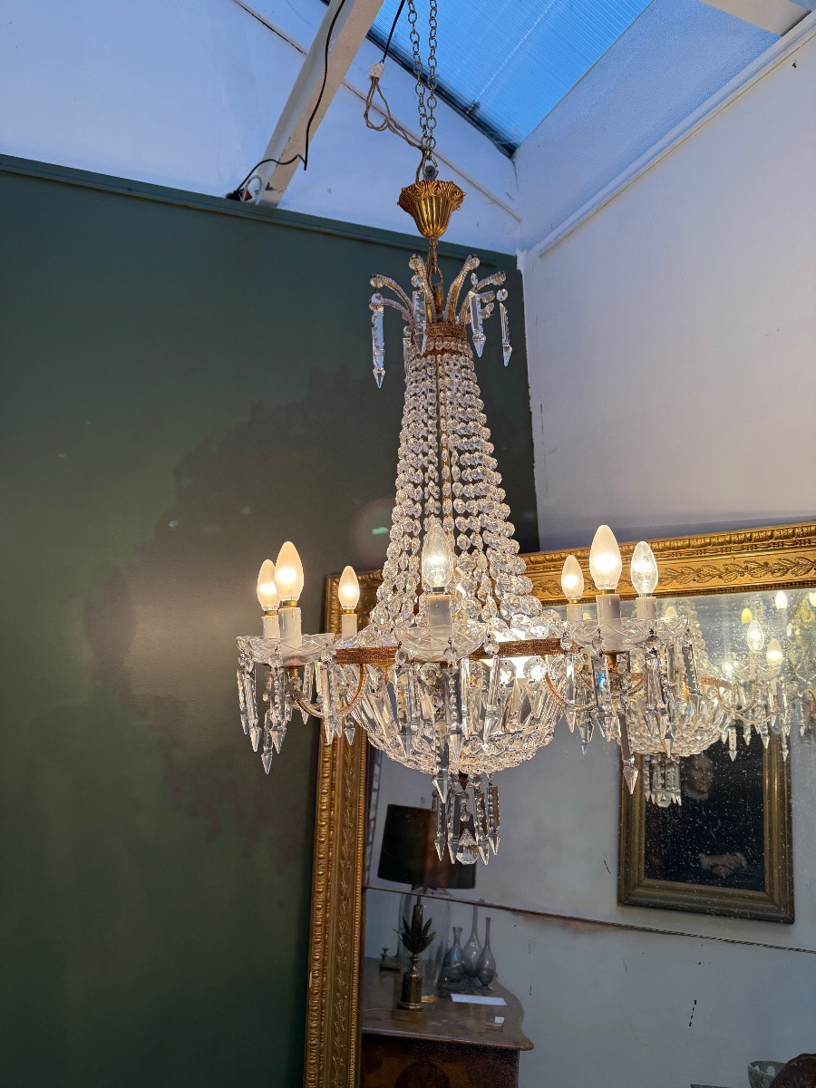 Hot Air Balloon Chandelier With Crystal Drops. -photo-2