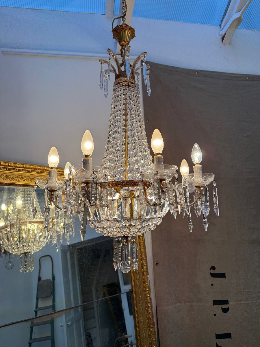 Hot Air Balloon Chandelier With Crystal Drops. -photo-3