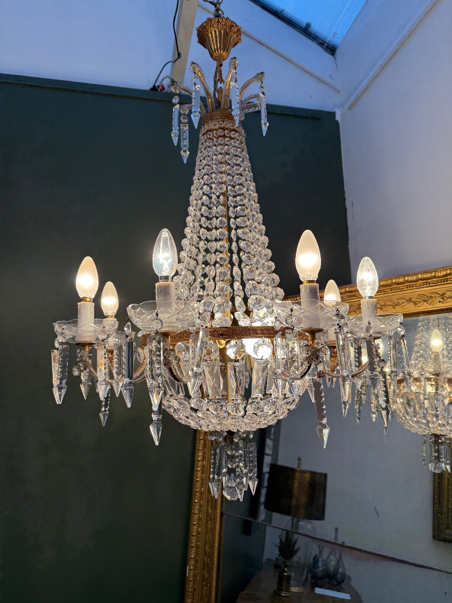 Hot Air Balloon Chandelier With Crystal Drops. -photo-4