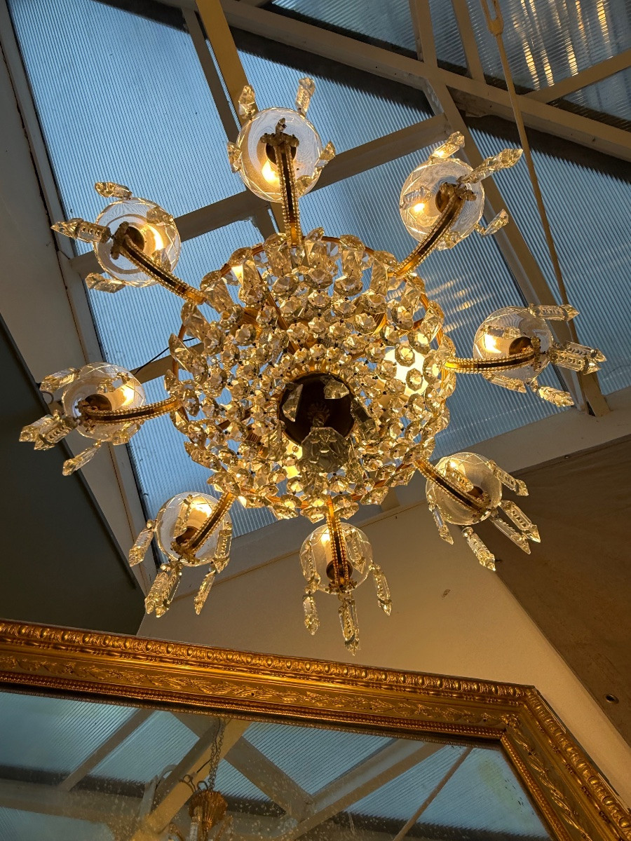 Hot Air Balloon Chandelier With Crystal Drops. -photo-3
