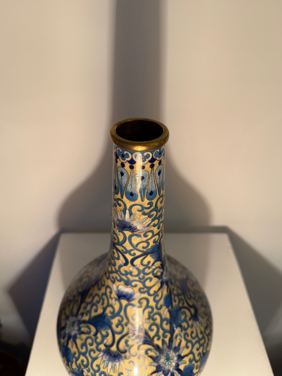 China, Cloisonné Enamel Vase.-photo-4