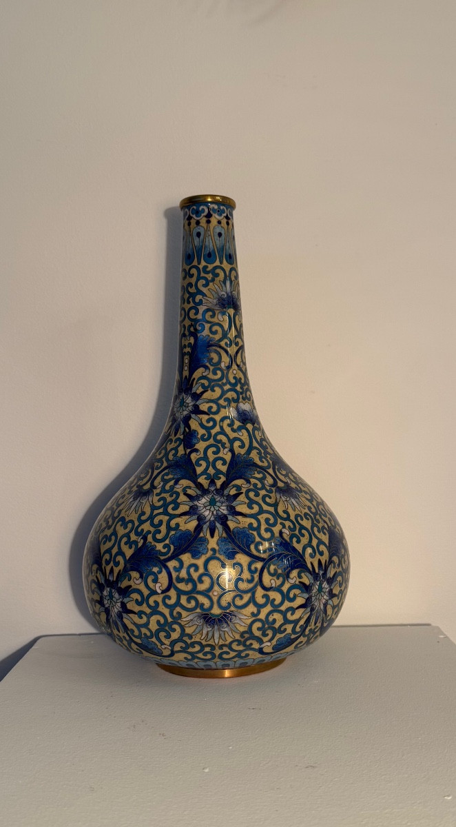 China, Cloisonné Enamel Vase.