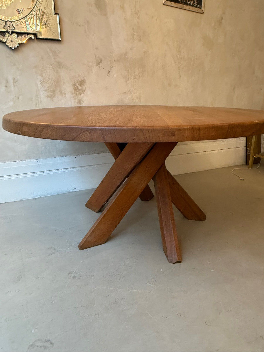 Pierre Chapo , Table ronde de salle à manger .-photo-4