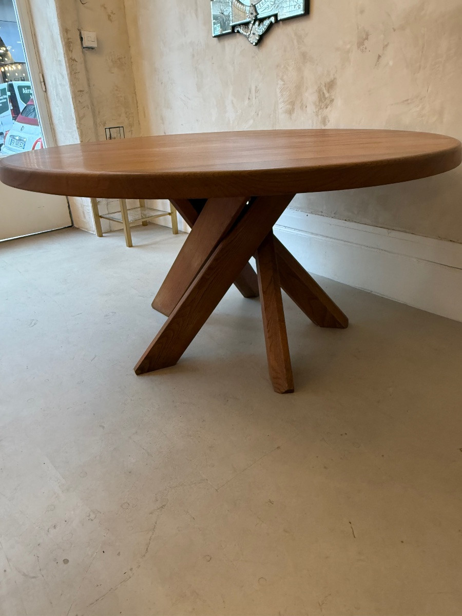 Pierre Chapo , Table ronde de salle à manger .-photo-2