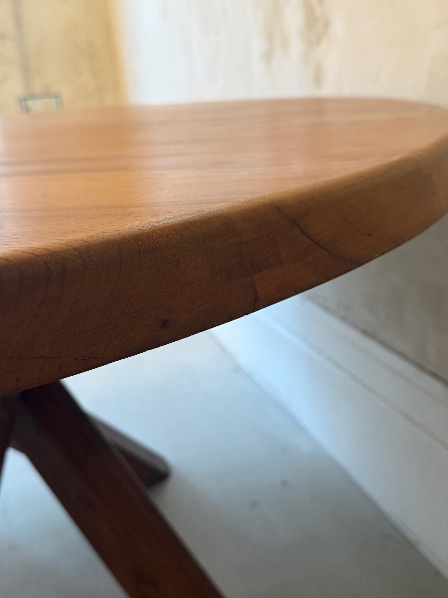 Pierre Chapo , Table ronde de salle à manger .-photo-3