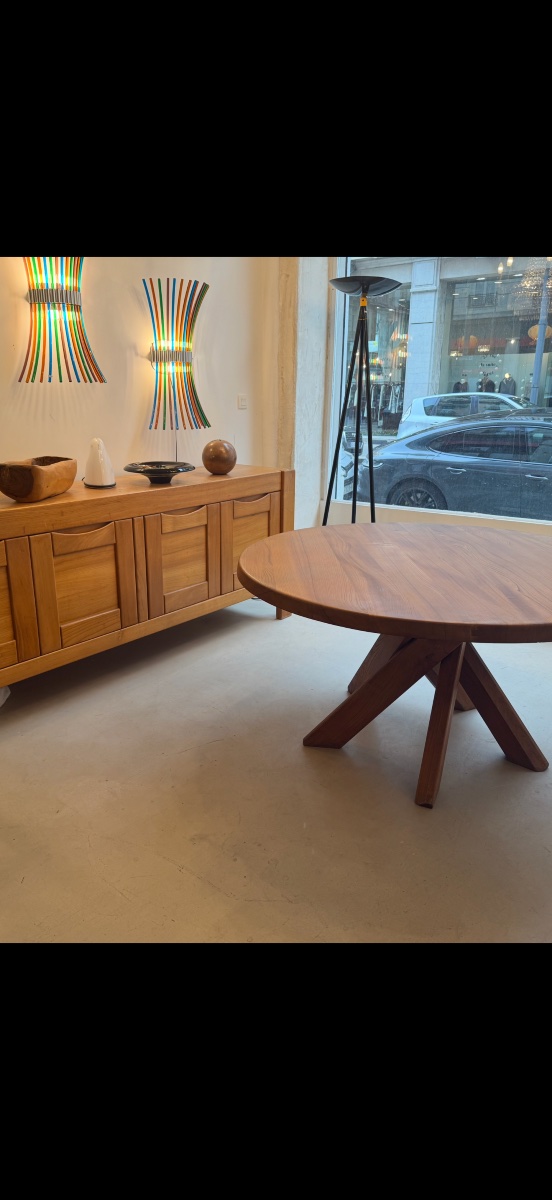 Pierre Chapo , Table ronde de salle à manger .-photo-6