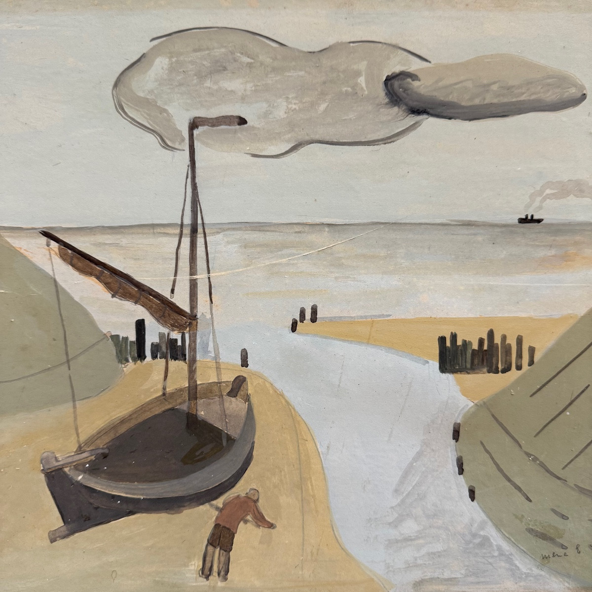 Mena Loopuyt , aquarelle , tableau 1933