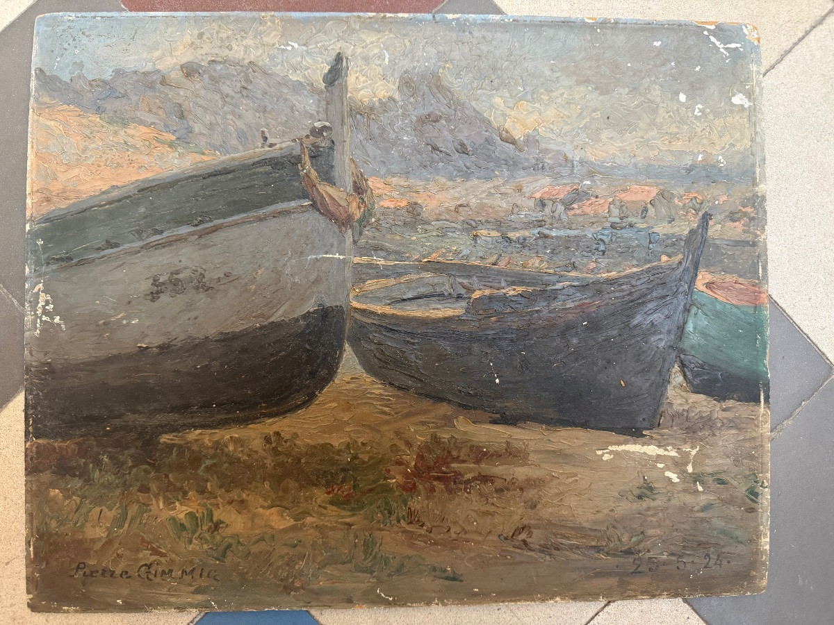 Pierre Gimmig, Painting, The Boats, 1924-photo-2
