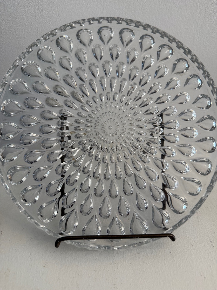 Baccarat Crystal Trivet, Teardrop Pattern.-photo-3
