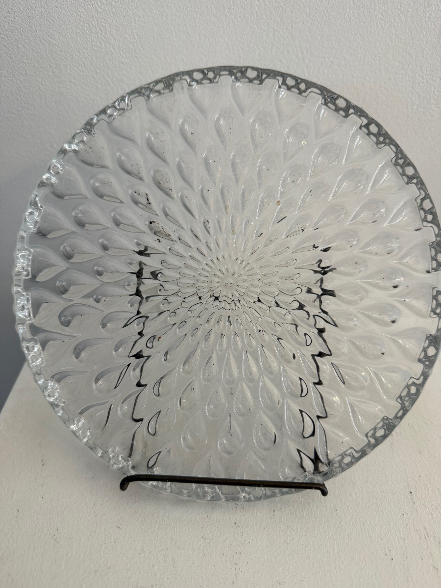 Baccarat Crystal Trivet, Teardrop Pattern.-photo-4