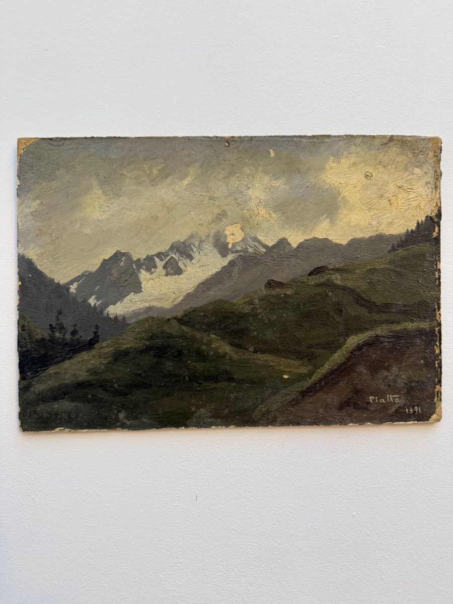 Tableau de montagne XIX Eme .-photo-2