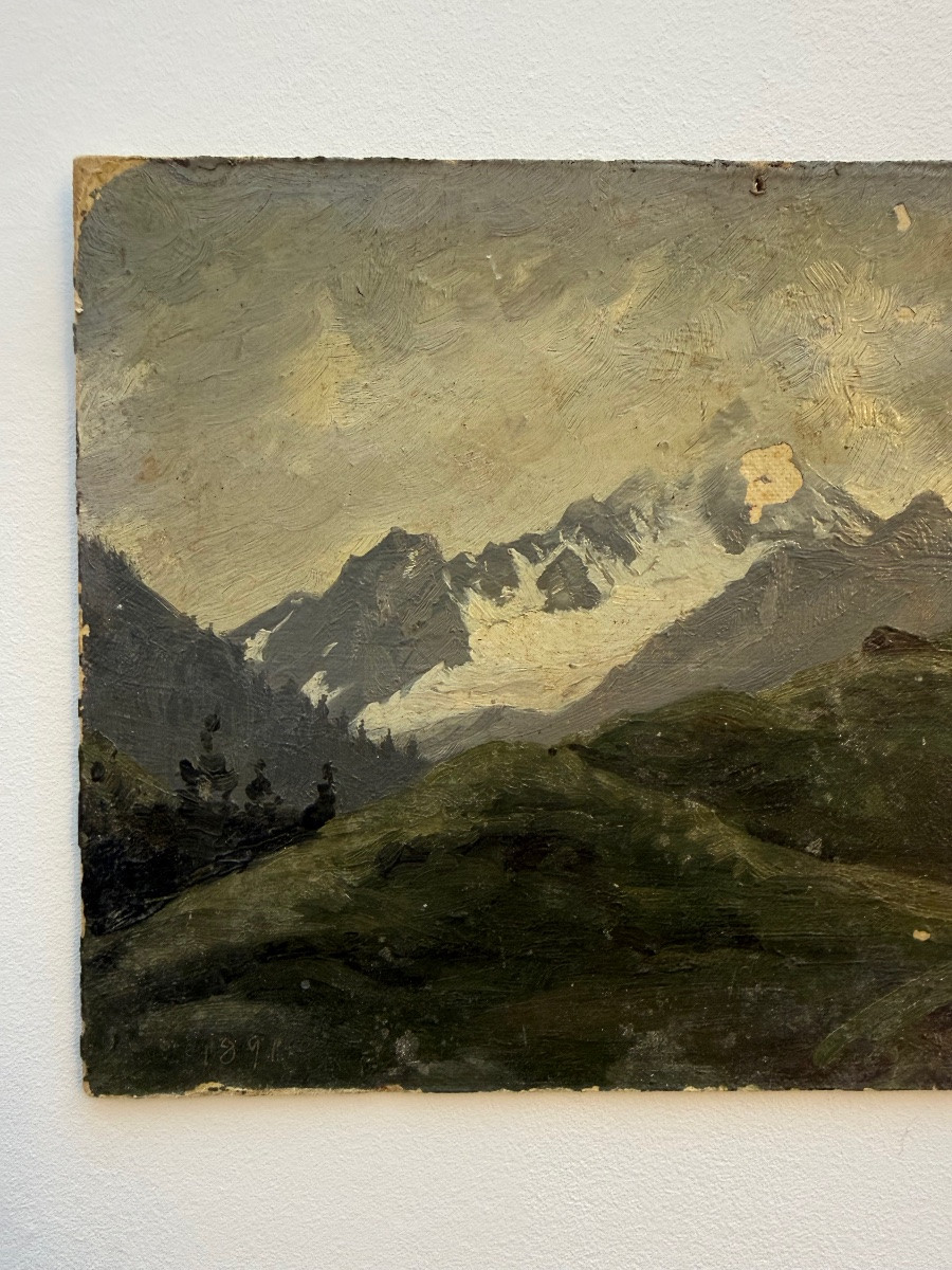 Tableau de montagne XIX Eme .-photo-3