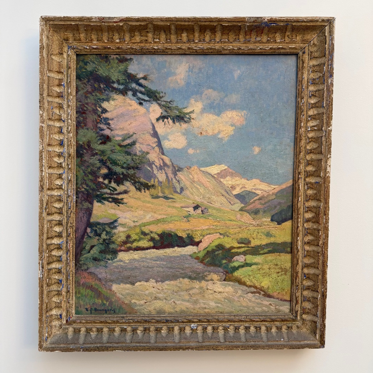 Victor Fernidinad Bourgeois , tableau de montagne Val d’Isere Savoie-photo-2