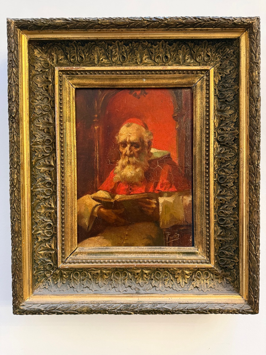 Fernand Paillet , tableau ancien , huile sur bois .-photo-2