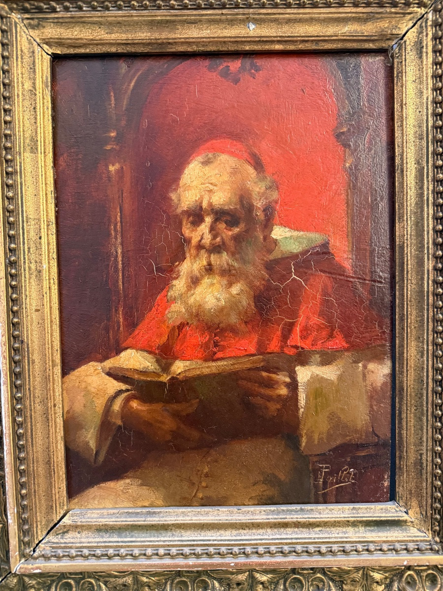 Fernand Paillet , tableau ancien , huile sur bois .-photo-3