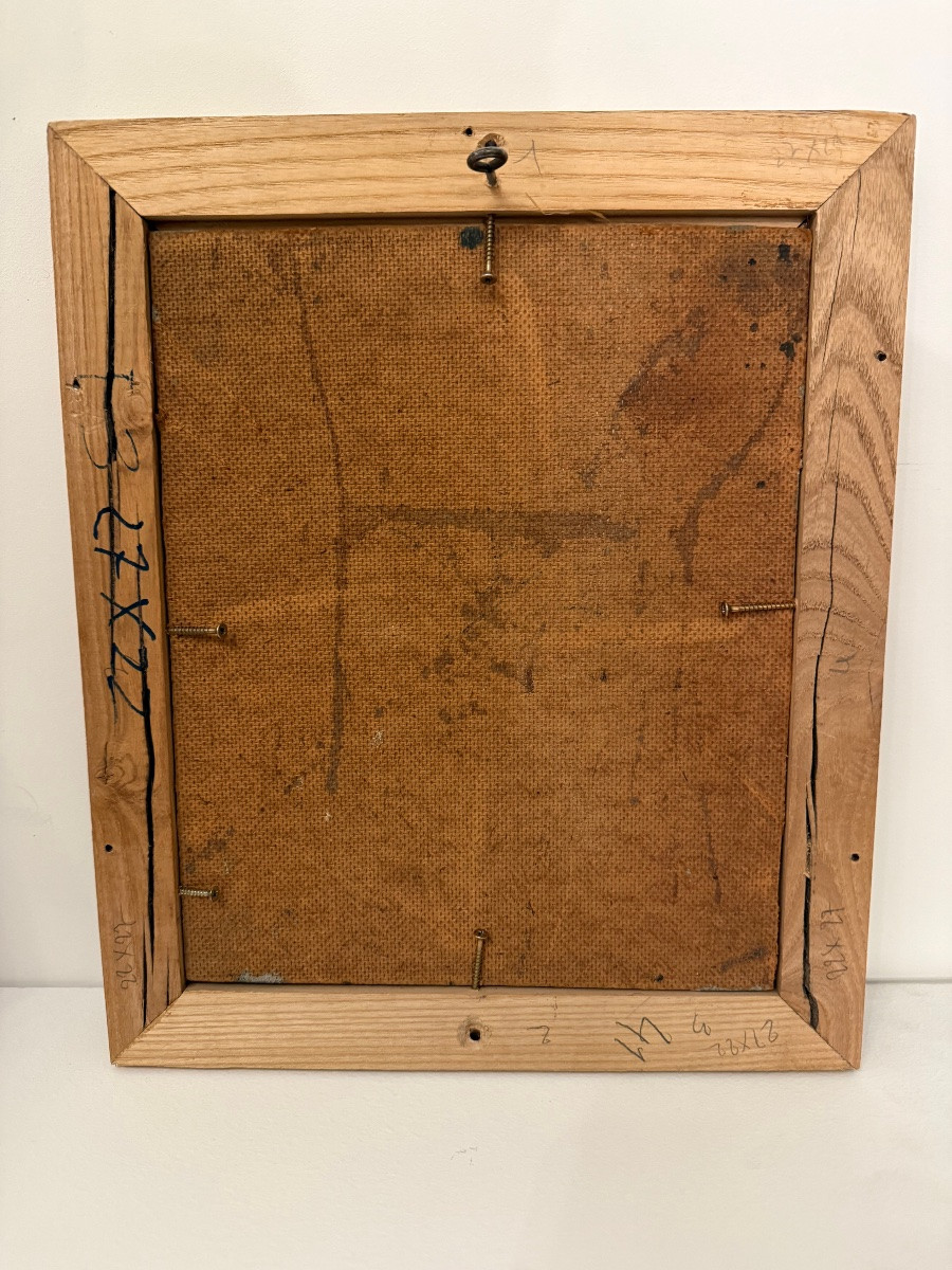 Tableau , portrait de jeune femme brune .-photo-4