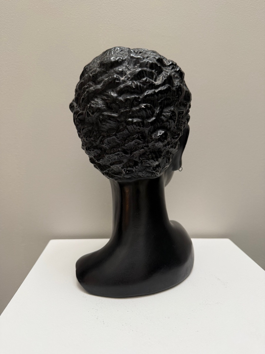 Buste de jeune femme noire , plâtre 1950-photo-4