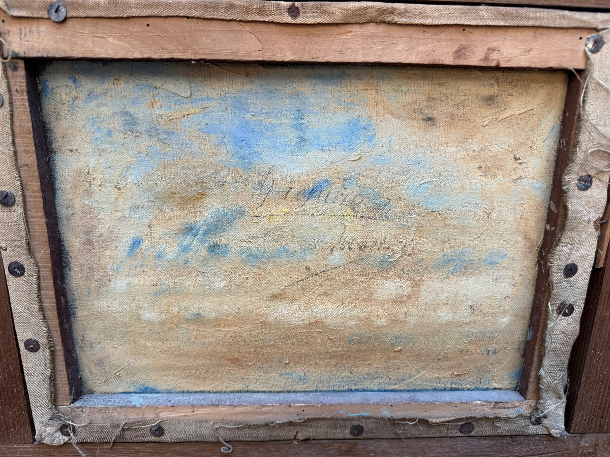 Painting, Italy, Mount Vesuvius.-photo-1