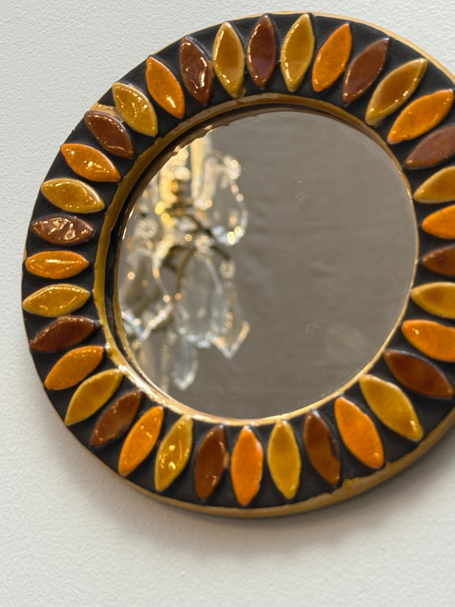 Mithe Espelt , miroir en céramique « marguerite « -photo-3