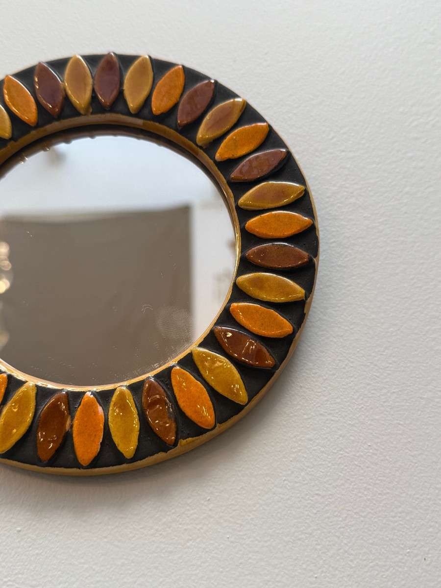 Mithe Espelt , miroir en céramique « marguerite « -photo-2