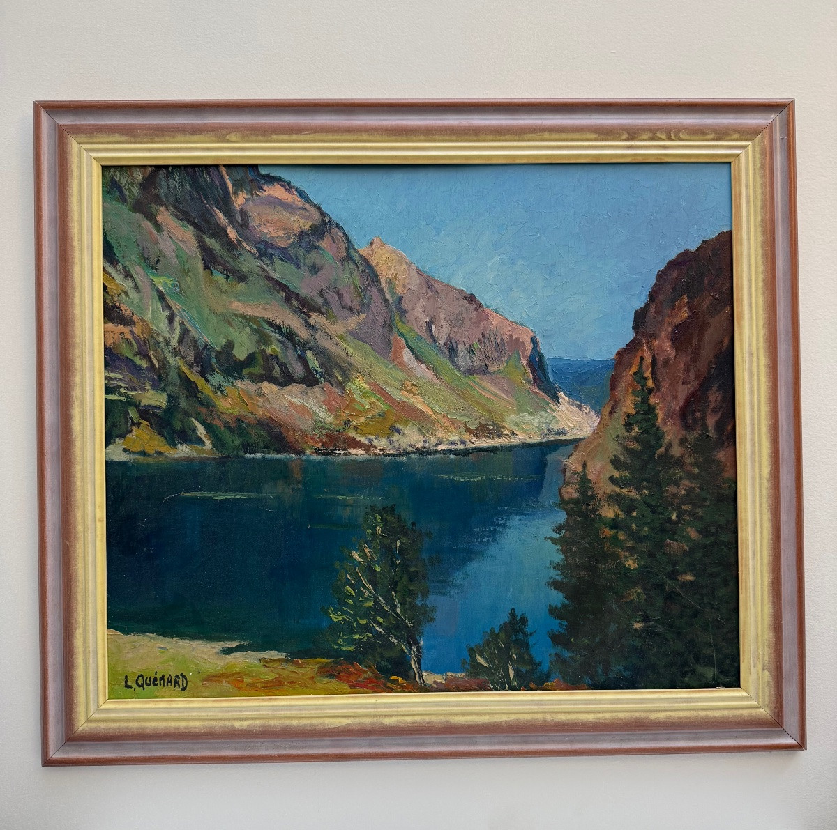 Lucien Quénard , tableau de montagne , lac du Lauvitel , Oisans .-photo-2