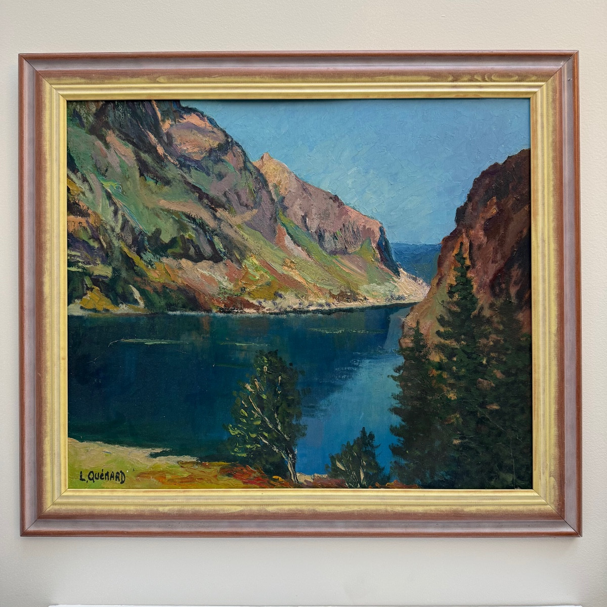 Lucien Quénard , tableau de montagne , lac du Lauvitel , Oisans .