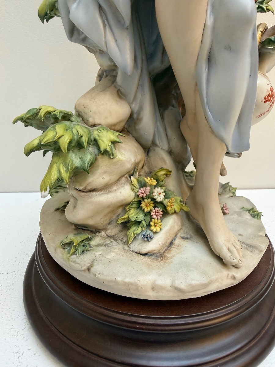 Italie , Dame à la lyre en biscuit , porcelaine Benacchio-photo-5
