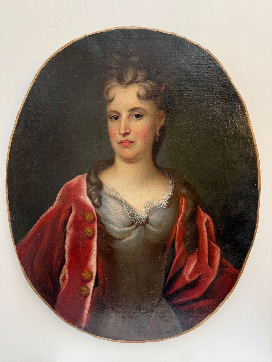 Tableau XVIII Eme siècle , portrait époque Louis XIV-photo-2