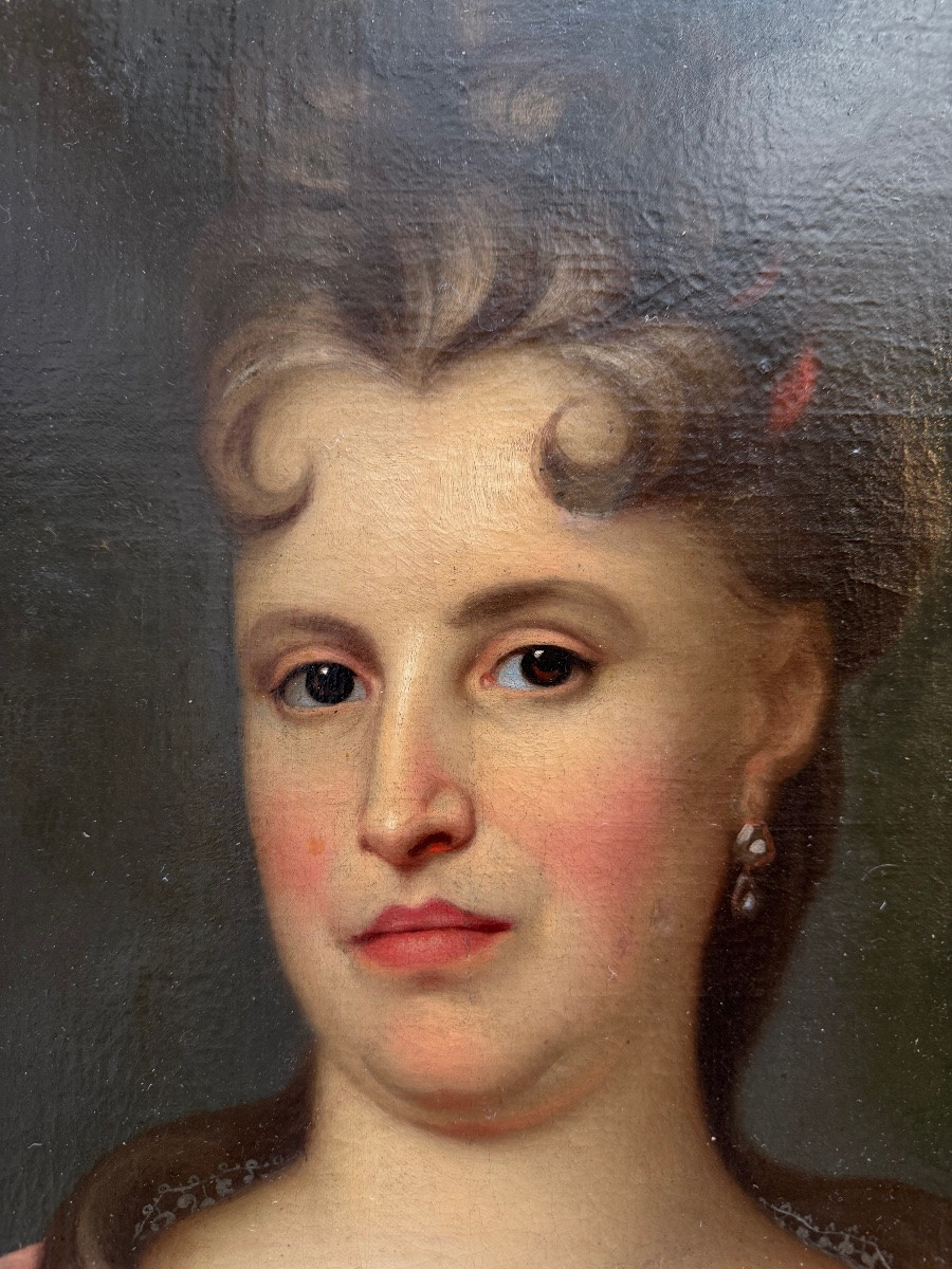 Tableau XVIII Eme siècle , portrait époque Louis XIV-photo-3