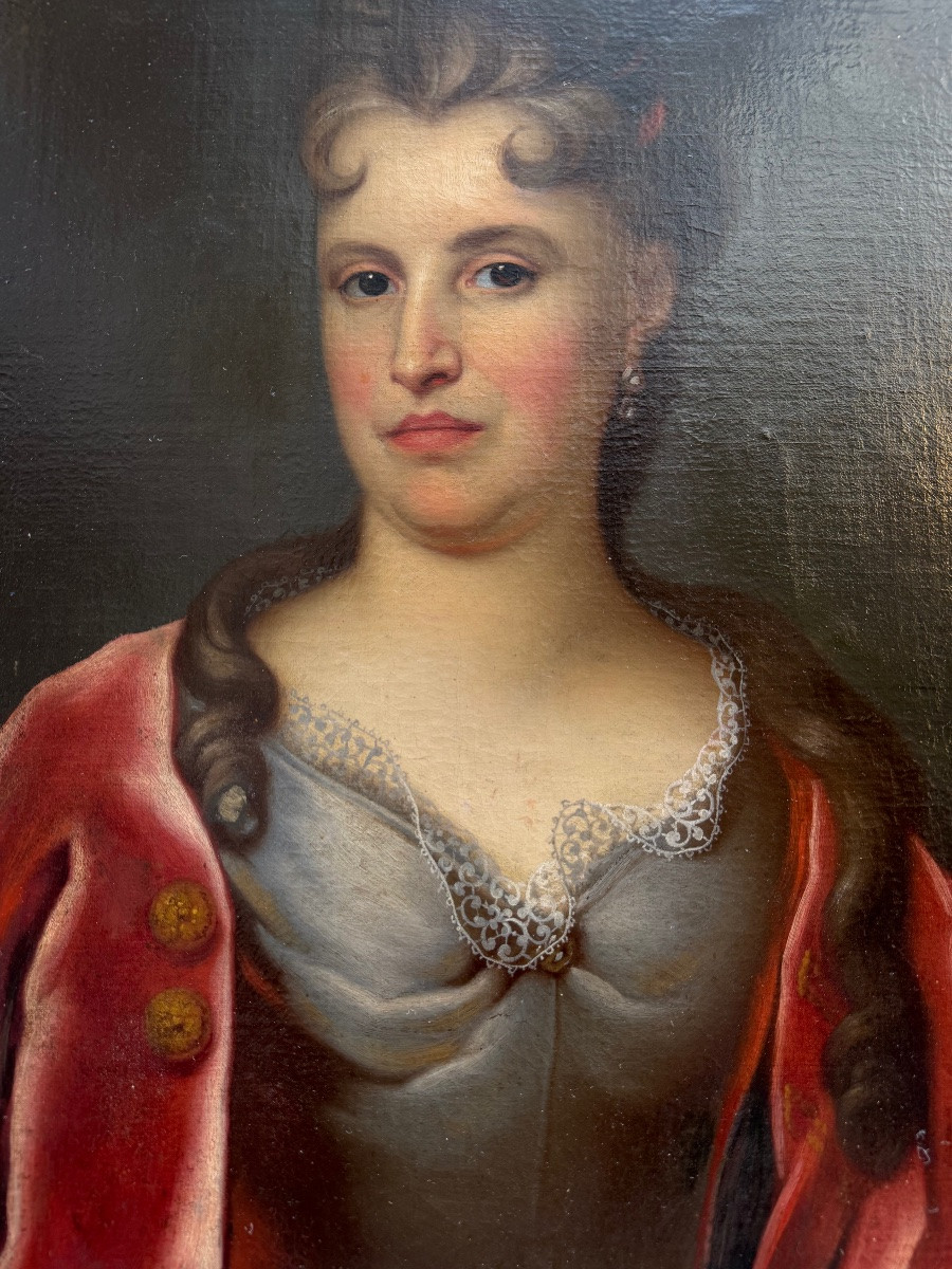 Tableau XVIII Eme siècle , portrait époque Louis XIV-photo-4