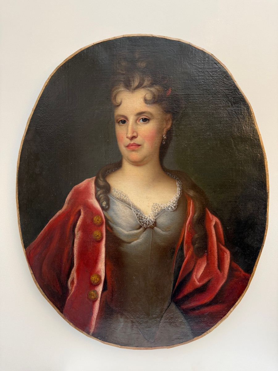 Tableau XVIII Eme siècle , portrait époque Louis XIV-photo-2