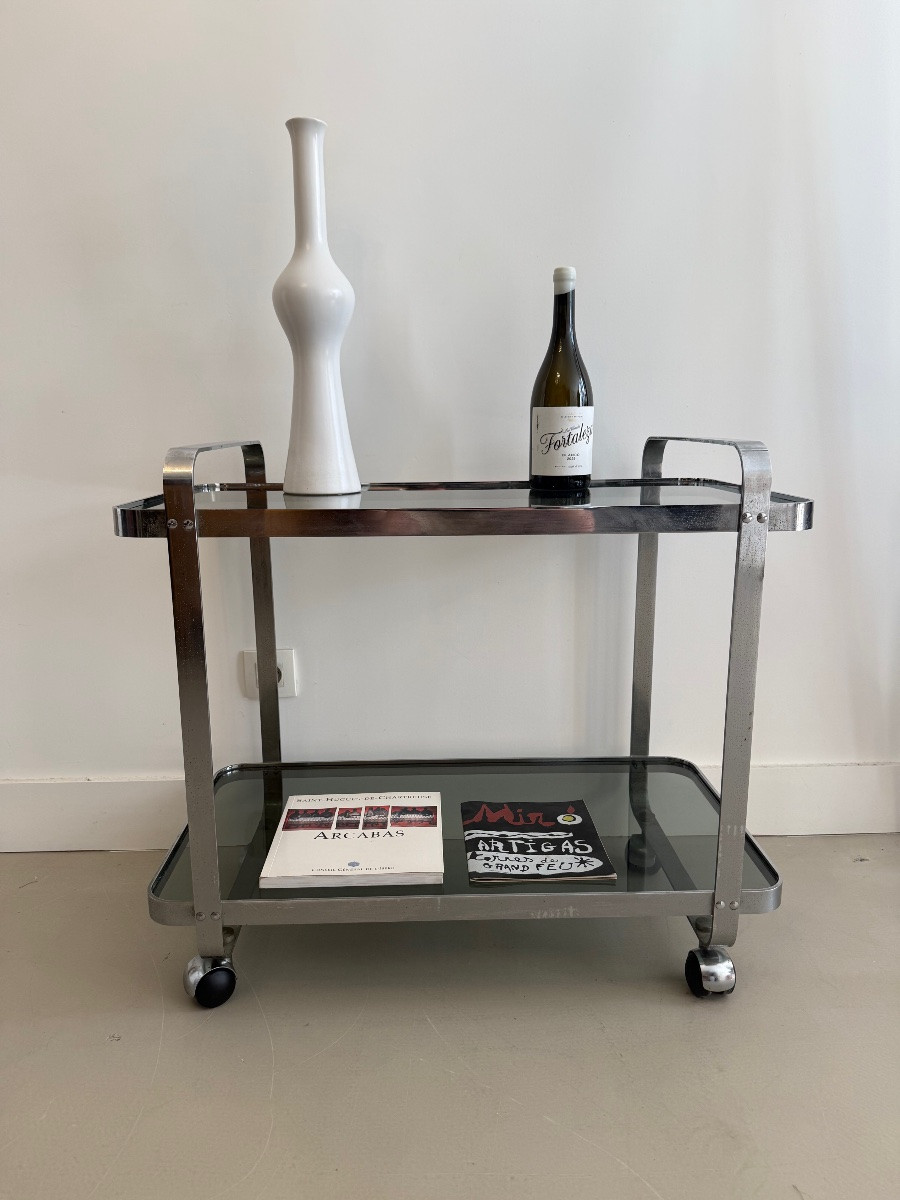Desserte roulante , bar design 1970 , trolley .-photo-2