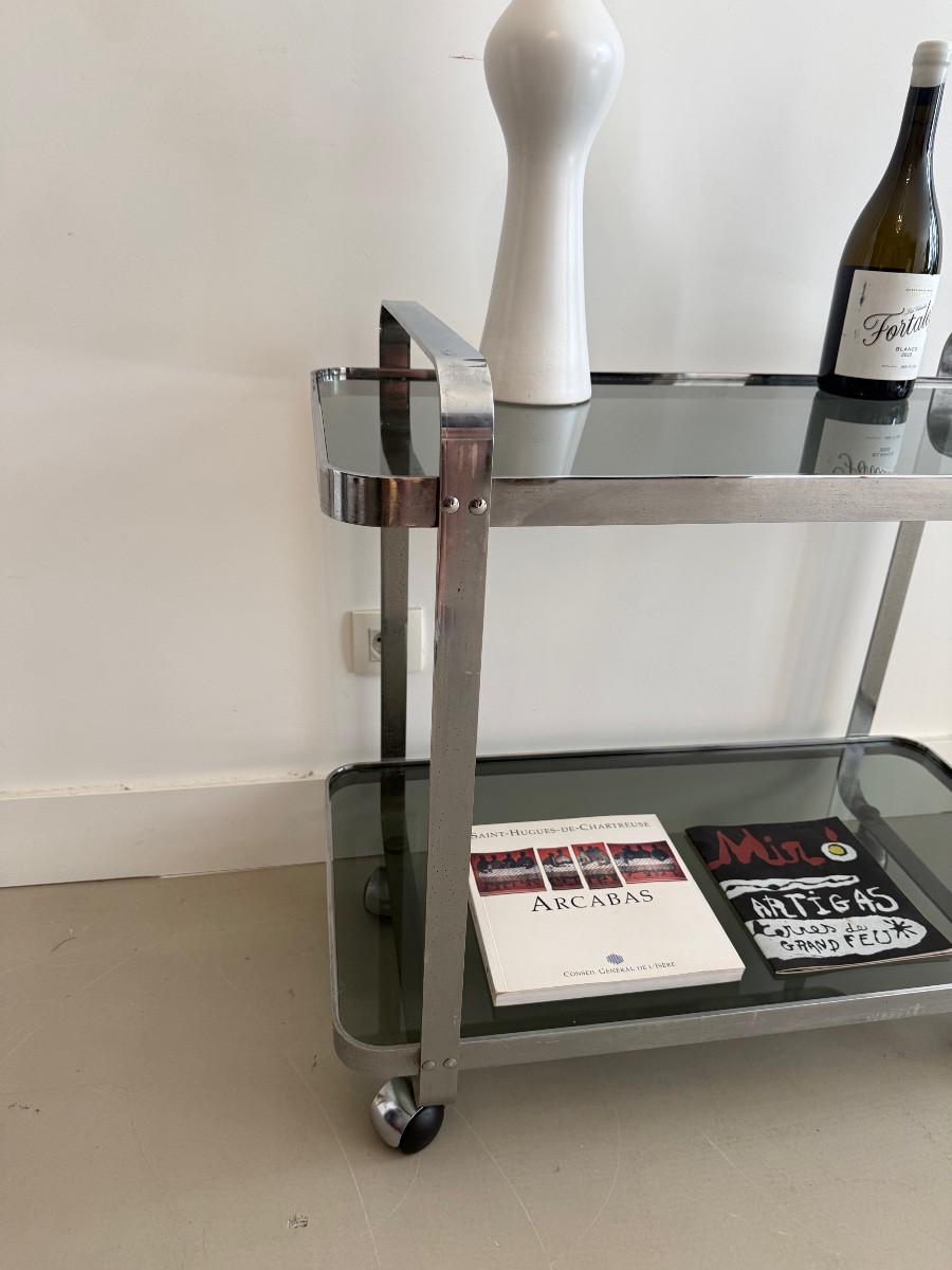 Desserte roulante , bar design 1970 , trolley .-photo-3