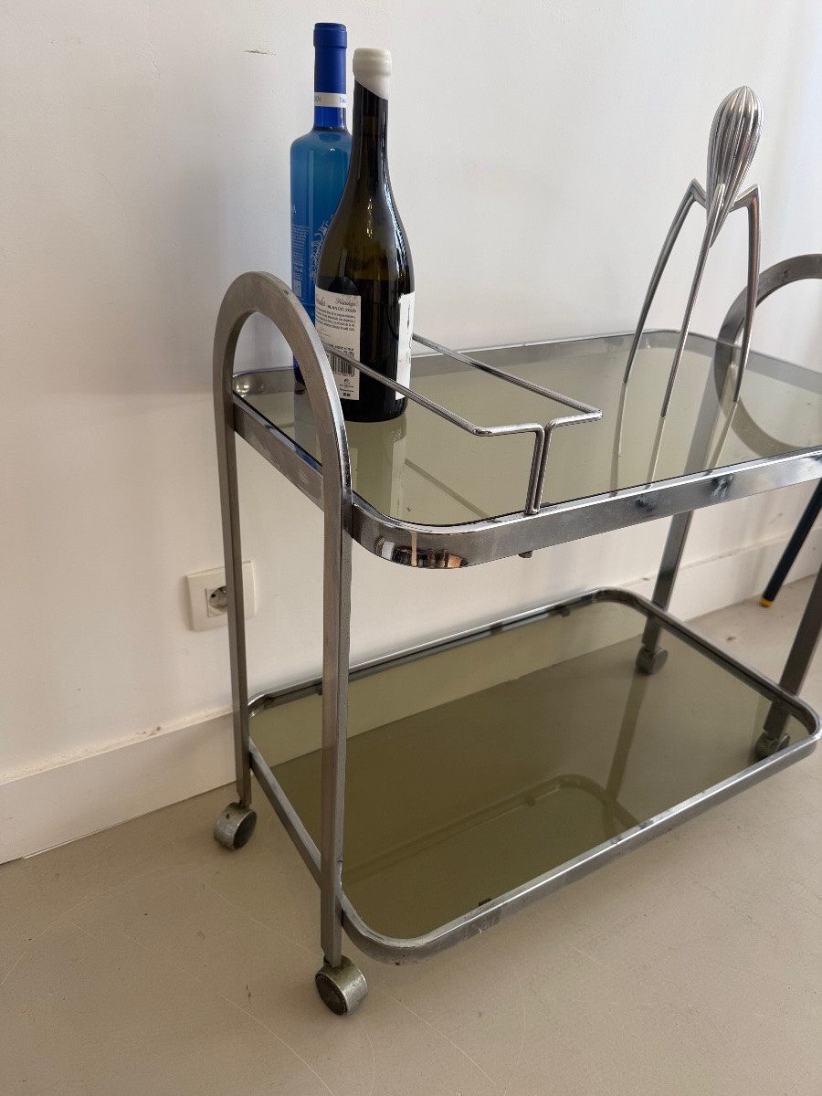 Desserte roulante , bar design 1970 , trolley . -photo-3